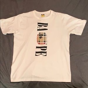BAPE LOGO CHECK TEE SHIRT